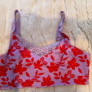 Ruby Ribbon Diva Lace Cami Tank Top in the Red Hibiscus pattern